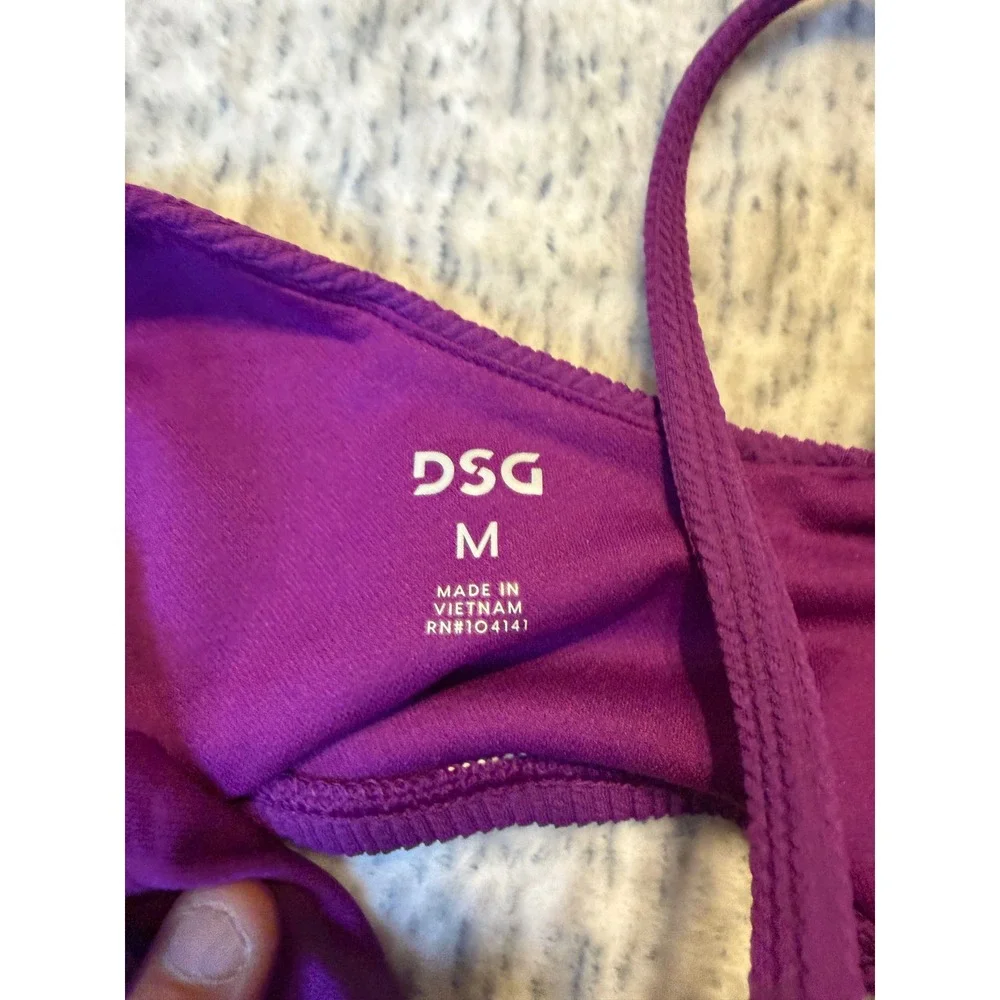 DSG Girls Asymmetric Swim Top Vibrant‎ Violet UV Protection Size Medium NWT